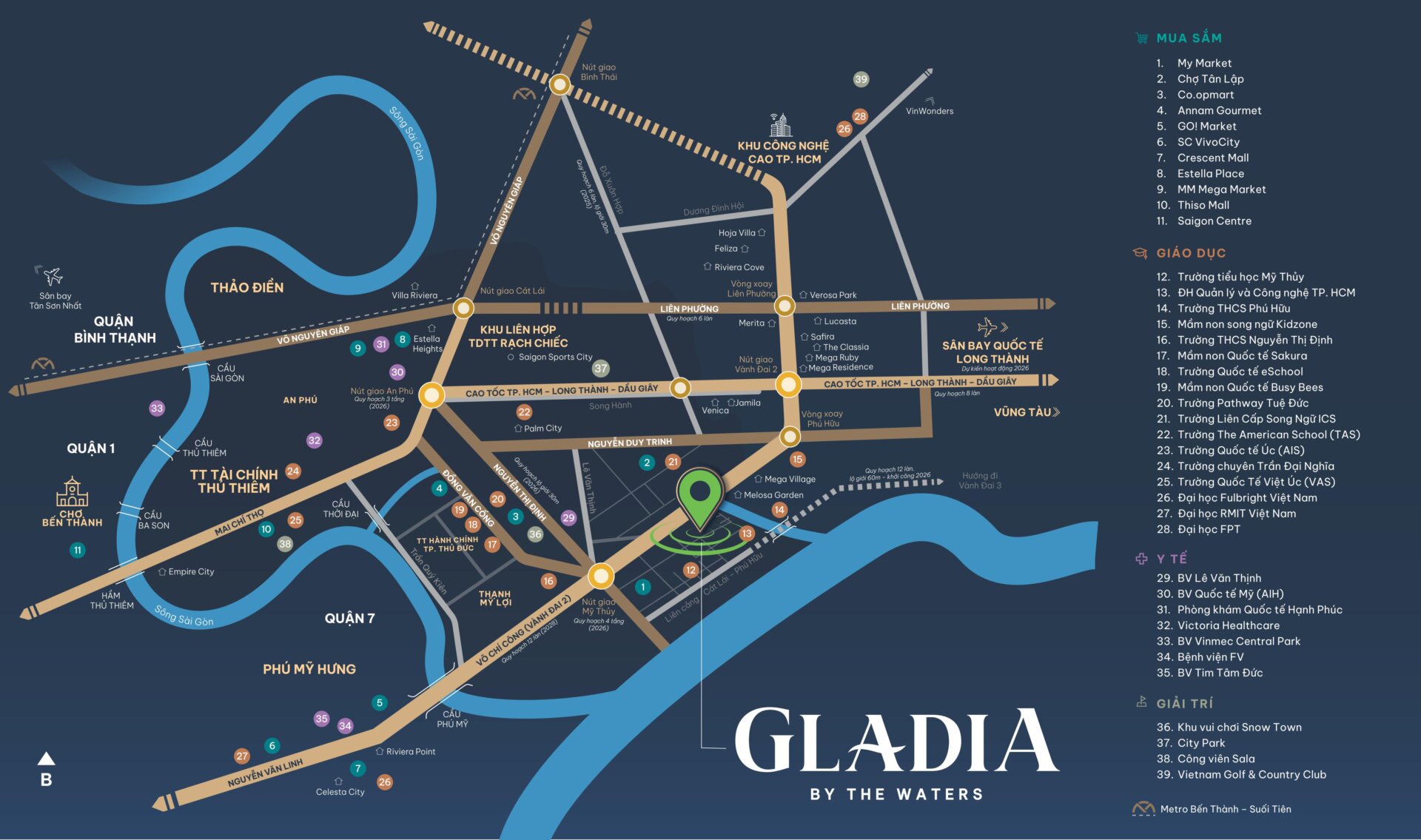 Gladia by the Waters Vị trí