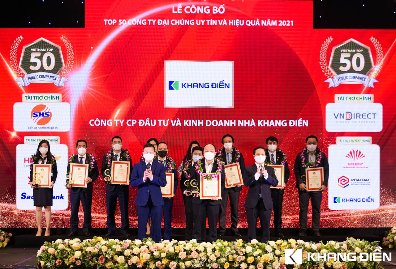 KHANG DIEN IS AWARED TOP 50  PRESTIGIOUS & EFFECTIVE PUBLIC COMPANIES IN 2021